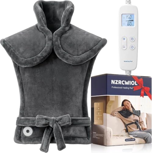 Electric Heating Pad for Neck Shoulder: 33x24in, ETL Certified - color: Medium Grey