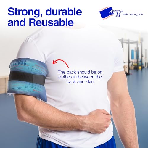 Flexible Reusable Gel Pack 6"x10" - Flexible Gel Packs for Neck, Wrist, Arm, Back and Shoulder Pain Relief - Versatile Hot or Cold Gel Packs for Injuries, Sore Muscles or Toothache Pain Relief, Blue