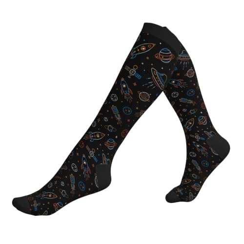 Compression Socks Women and Men 15-20mmHg-Circulation Support Socks for Athletic Running Cycling - color: Planet