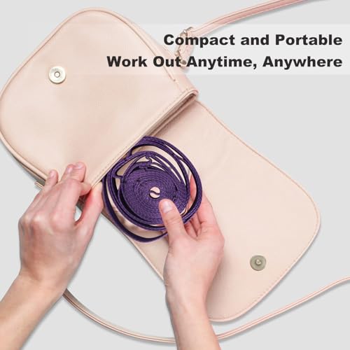 Durable Non-Elastic Stretch Strap for Physical Therapy and Yoga, 10 Loops Stretching Band for Pilates, Flexibility, Exercise - Ideal for Men & Women - color: ‎Purple