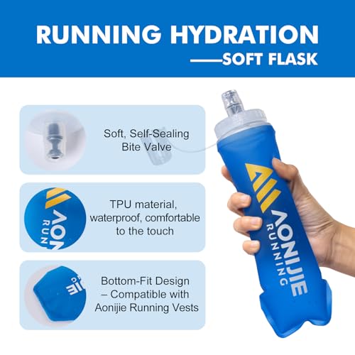 AONIJIE Running Water Bottle 2PCS Soft Flask - size: 2Pack-500ml