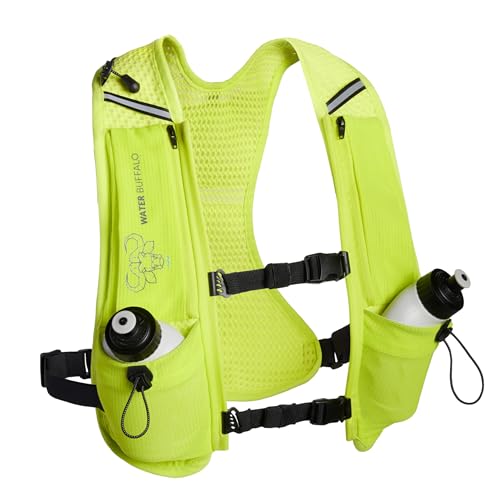 Water Buffalo Hydration Running Vest - Quiver Hydration Vest - Running Hydration Vest with Dual Water Bottles - Lightweight Water Backpack for Running, - color: Hyper Volt, size: Large-X-Large