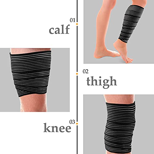 Syhood 4 Pieces Compression Leg Wraps Bandage Adjustable Ankle,71 Inches - size: 71 inches