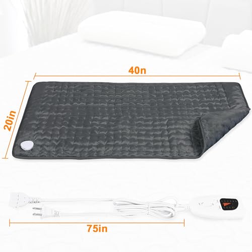 Heating Pad,Electric Heating Pads,Heating Pad for Back,DimGray,40x20 Inch - color: Darkgray, size: 40x20 Inch