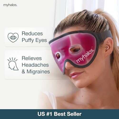 MyHalos Cooling Gel Eye Mask, Cold Ice Pack for Puffy Eyes & Dark Circles - color: Pink, size: Pack of 1