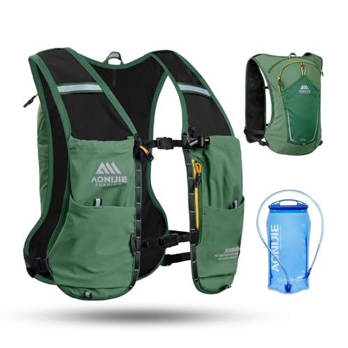 AONIJIE Running Hydration Vest for Women Men 8L Hydration Backpack Hiking - color: Green Kit