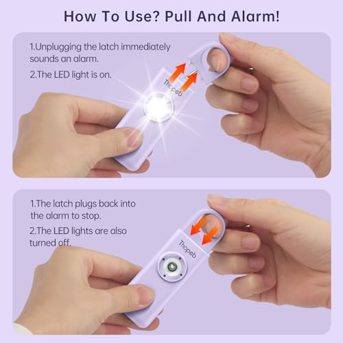 Personal Safety Alarm for Women – Superior Loud Siren & SOS Strobe - color: Purple
