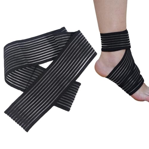 2 Pack Ankle Brace Compression Sleeve Support Adjustable Elastic Ankle Wraps for Ankle Sprains Fractures Pain Relief Chronic Plantar Fasciitis Sports Activities Football Volleyball Basketball