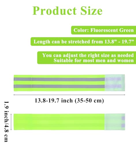 Reflective Bands, 6Pcs Reflective Arm Bands for Runners Adjustable Straps