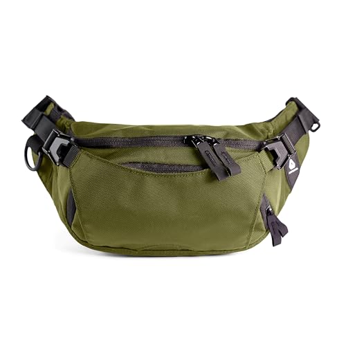 Falcon 2L Ultralight Fanny Pack Crossbody Belt Bag for Men & Women, Slim Waist Sling Bag for Travel, Running, Hiking & Dog Walking, Expandable Water-Resistant Pack with Adjustable Strap, Kelp Green - color: Kelp Green