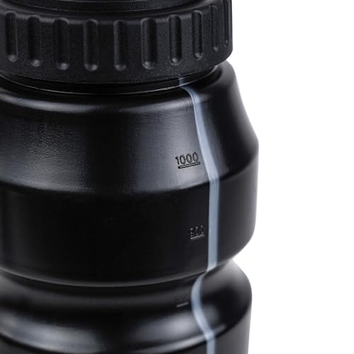Cannon Sports 1 Liter Sports Water Bottle, 2 Lids, BPA-Free (Black) - color: Black