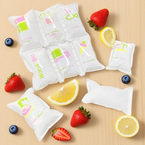 WORLD-BIO Dry Ice Packs for Shipping & Coolers, Shipping Ice Sheets for Coolers Reusable, Long Lasting Dry Ice for Shipping Food, Keep Food Drink Cold,17'' X 9.3'' 192 Cells - style: 8X3cell 8sheet - 192cells