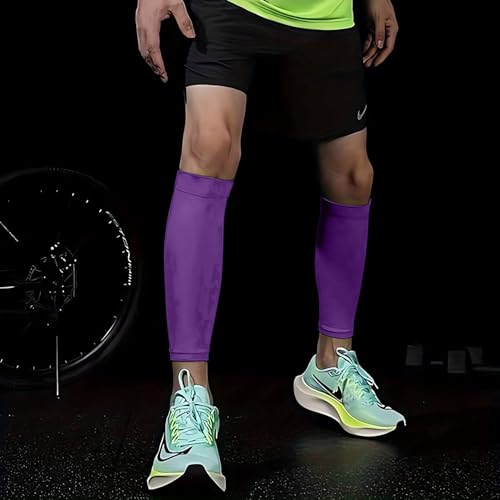 COUVER Unisex Long Leg Compression Sleeves - color: Purple, size: Medium
