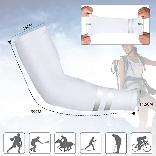 Geyoga 4 Pairs Arm Sleeves for Men Women - color: Black, White, Green, Yellow