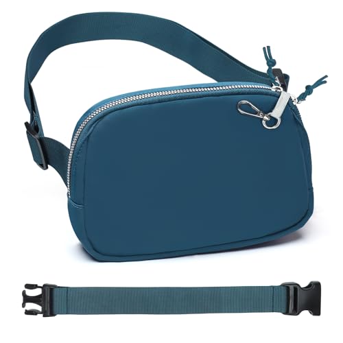 Mini Belt Bag for Women, RFID Small Fanny Pack, Womens Fashion Waist Packs with Extender Strap, Crossbody Bum Bags - color: J05-blue