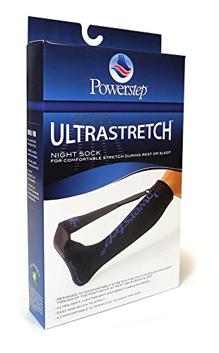 PowerStep UltraStretch Plantar Fasciitis Night Splint, Adjustable Plantar Fasciitis Brace, Plantar Fasciitis Relief, Achilles Tendonitis Support, Gentle Stretch Compression Sock for Heel & Foot Pain, Regular (Black)