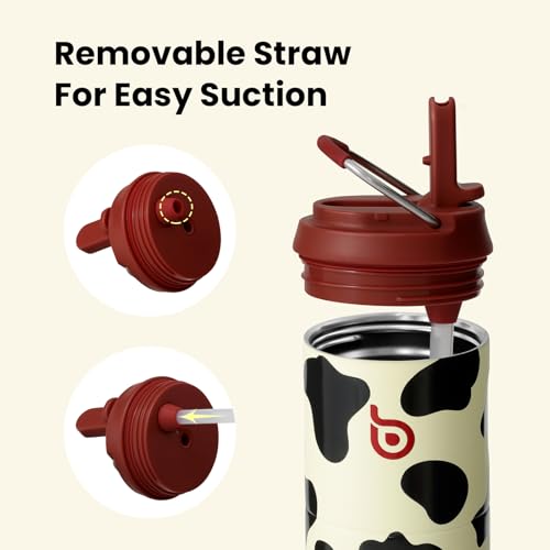 BOTTLE BOTTLE Insulated Water Bottle 24oz with Straw Lid and Handle Sports - color: Cow