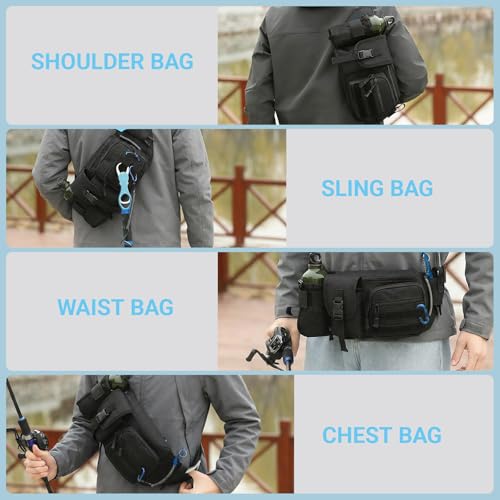 Tactical Fanny Pack，Military Waist Bag Hip Belt Bumbag Utility Bags for Fishing Hiking Hunting with Mesh Water Bottle Holder Pouch (Black) - color: Black