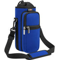 AUPET Water Bottle Sling Bag Sleeve Holder Carrier 25/32/40/64 oz,Insulated Crossbody Water Bottle Case Cover with Strap and Pockets for Men/Women Walking Hiking - color: dark blue, size: 64oz