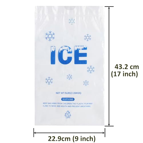 200 PACK 5 lb. Plastic Drawstring Ice Bags 9 x 17 Inch Heavy-Duty - style: 9x17inch(200pack)