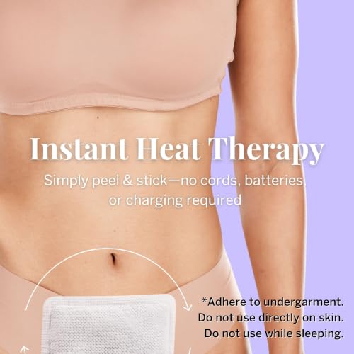 Pixie Period Cramps Menstrual Pain Relief Heat Patches - Lower Abdominal & Back Soothing Therapy - Natural Alternative to Lidocaine ICY Hot - Up to 8 Hours - 6 Count Discreet Disposable Heat Pads - size: 6 Count