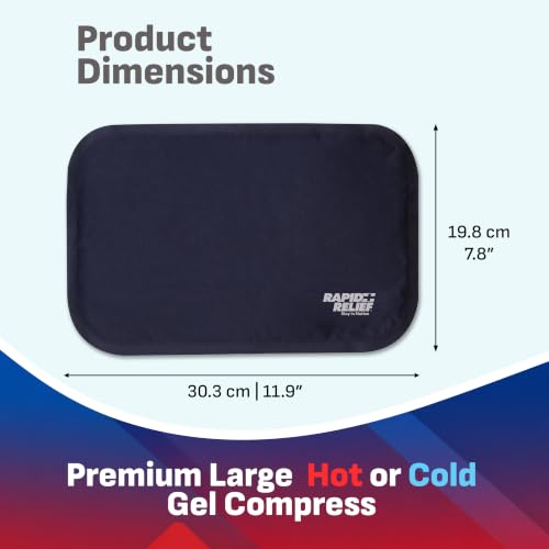 Rapid Relief Hot or Cold Gel Compress, 8x12 Ice Pack for Pain Relief Injury - size: Large (Pack of 1)