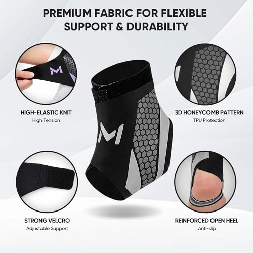 2 Pack Ankle Brace Compression Support for Men Women - color: Purple