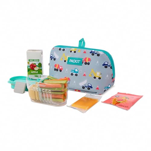 PackIt Freezable Snack Bag, Construction Trucks - color: Construction Trucks