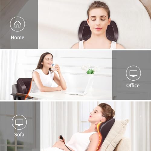 Boriwat Back Massager with Heat, 3D Kneading Massage Pillow for Back, Neck, Shoulder, Leg Pain Relief Deep Tissue, Gifts for Women Men Mom Dad(Brown) - color: Brown
