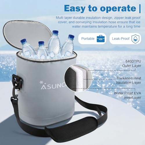 Portable Ice Therapy Machine for Post-Operative Recovery,Knee Pain,Sports Injuries,Swelling,Timer Remote Control Cold Therapy Device Full Knee Brace with Silent Pump