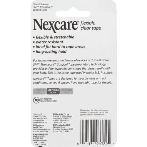 Nexcare 3m Flex Clear First Aid Tape 1 X 10yd, Pack of 2 - size: 1 Inch x 360 Inch (10 yards)
