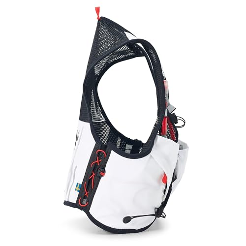 USWE Pace - Running Vest Hydration Pack with 2 x 500ml UltraFlask, Backpack for Men and Women - style: 2L, White, Small