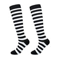 Junely Compression Socks for Women Knee High Striped Polka Dot Stockings - color: A2-black and White
