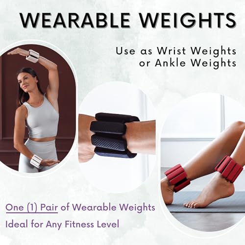 Polyfit Wrist & Ankle Weights - Wearable Weights for Women, Yoga & Pilates - color: WINE