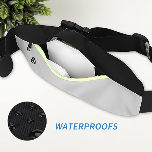 Waterproof Running Belt Waist Pack – Lightweight Fitness Phone Holder for Men Women,Adjustable Sport Bum Bag with Zipper Pockets for iPhone 15/16 Pro Max,Keys,Card (GSP8802, Green Dark blue) - color: Green Dark blue