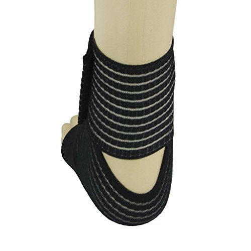 BXT A Pair (2 Pieces) Elastic Breathable Wrap Ankle Support Brace Compression Knee Elbow Wrist Ankle Hand Support Wrap Sports Bandage Strap with Hook & Loop Fastener Straps