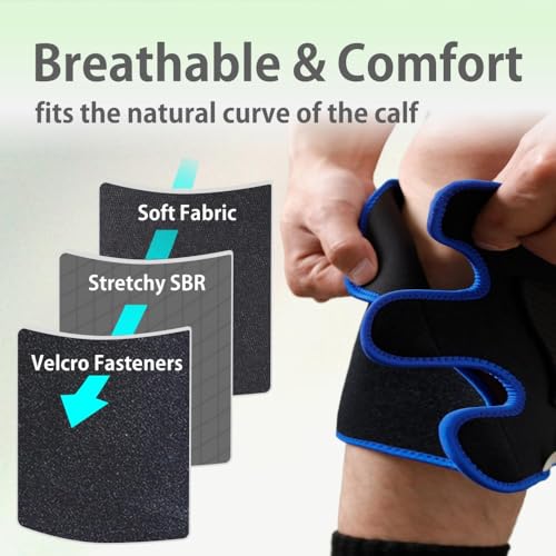 King Mills Plus Size Compression Calf Sleeves Men & Women XXL/XXXL, Blue - color: Blue