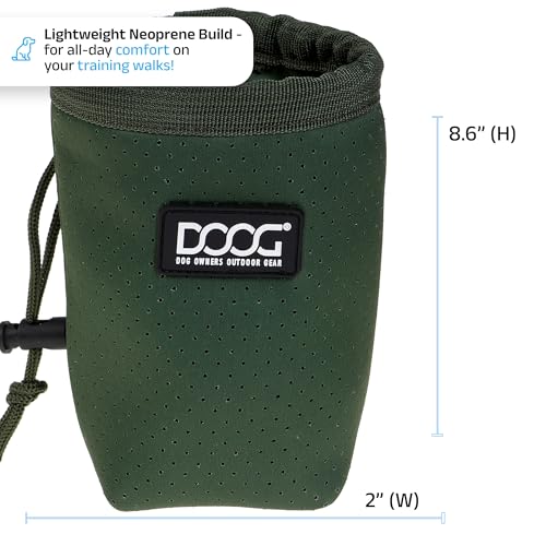 DOOG Treat & Training Pouch - Green | Clip-On Pouch for Dog Walks & Training - color: Green, size: Small
