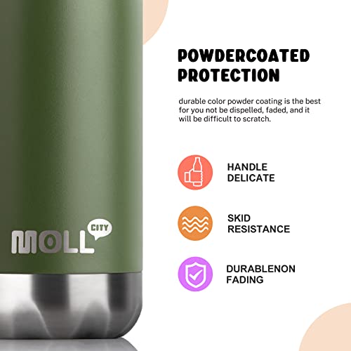 Small Water Bottles for Kids -9 oz Stainless Steel Theroms,Grass Green - color: Grass Green, size: 9 Ounces