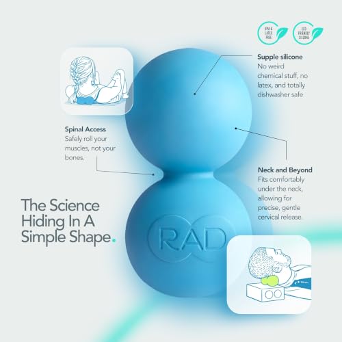 RAD Original Peanut Massage Ball – Medium Density Yoga Deep Tissue Roller Ball – Myofascial Release for Back, Neck, Feet, Psoas & Spine – Suboccipital & Thoracic Trigger Point Therapy - style: Medium Density
