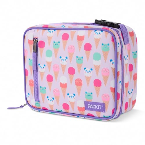 PackIt Freezable Classic Lunch Box, Ice Cream Critters - color: Ice Cream Critters