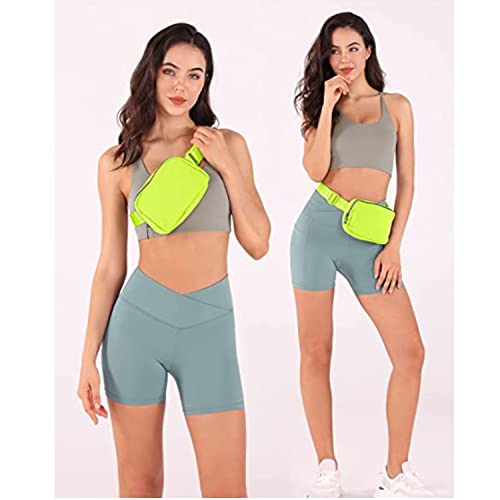 Tapp Collections Unisex Mini Crossbody Belt Bag with Adjustable Strap Small Waist Pouch for Workout Running Traveling Hiking - Neon Green - color: Neon Green
