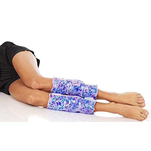 Hot Cold Shin and Calf Ice Packs by FOMI Care | 2 Pack | Leg Wrap for Swelling, Bruises, Sprains Pain Relief | Flexible Compress for Runners, Dancers, Yoga | Fabric Backing | Freezable, Microwavable
