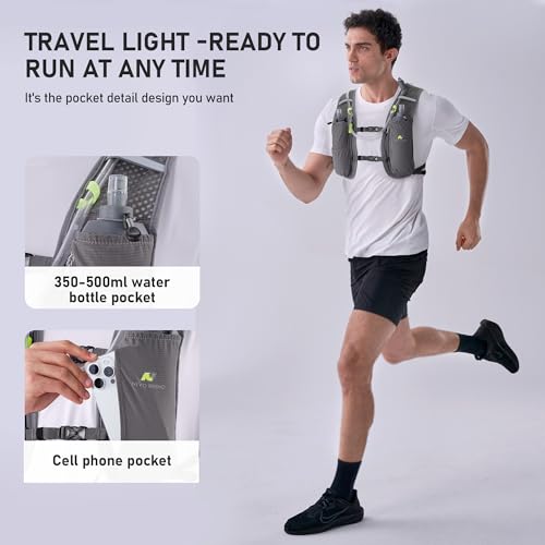 N NEVO RHINO Running Vest with 1.5L Water Bladder, Hydration Vest Pack - color: Dark Gray