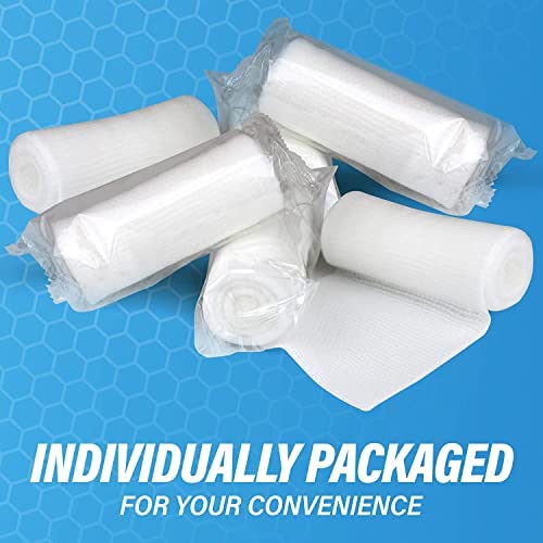 Gauze Rolls -Medical Tape Included-Gauze Wrap - First Aid Supplies - Flexible,Stretchable, Breathable 4” x 4.1 Yards-Bandage Wrap for Wound Dressing –20 Rolls. - size: 4" Pack of 20 Rolls