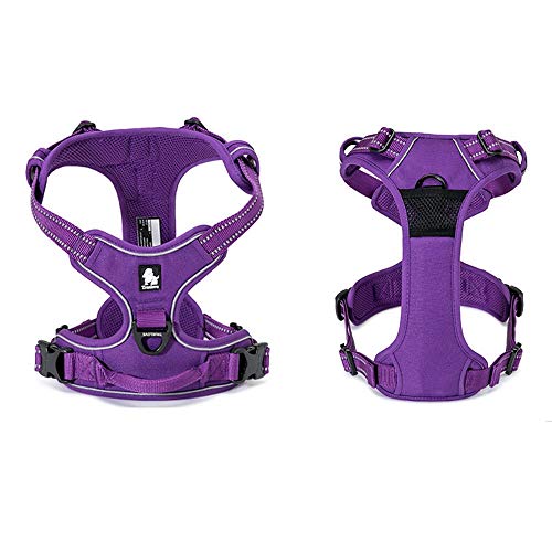 TRUE LOVE Adjustable No-Pull Dog Harness Reflective Vest, Purple, XS - color: Purple, size: XS