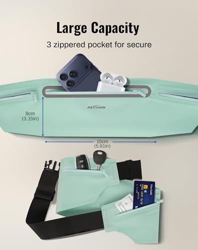Running Belt for Women & Men-Ultra Light Slim Running Belts - color: Blue