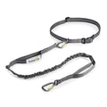 Tuff Mutt Waist Hands Free Dog Leash for Walking Running Hiking - color: Carabiner/Gray
