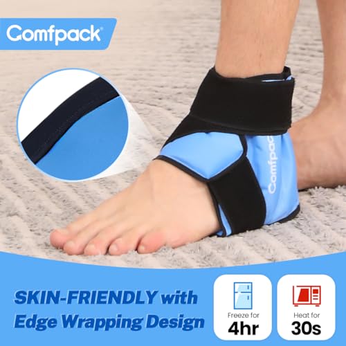 Comfpack Heel Ice Pack Wrap for Plantar Fasciitis Relief, Ankle Ice Pack - color: Blue-1 Pack