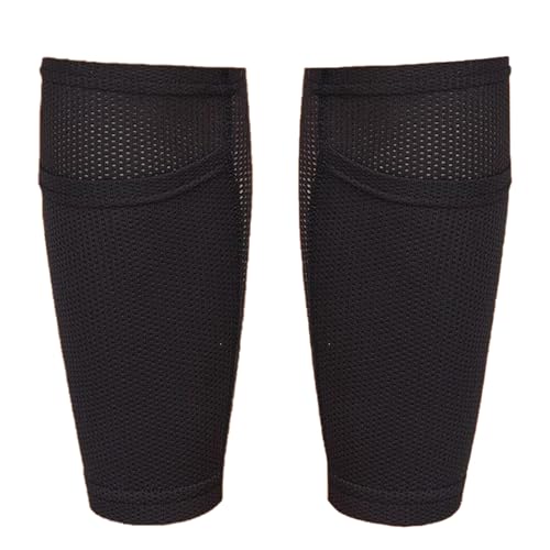 Soccer Shin Guard Sock,Leg Performance Support Football Compression Calf Sleeves with Pocket Can Holding Shin Pads,Comfort Breathable Youth Soccer Shin Guard Holders for Beginner or Elite Athlete - style: Large (1 Pair)
